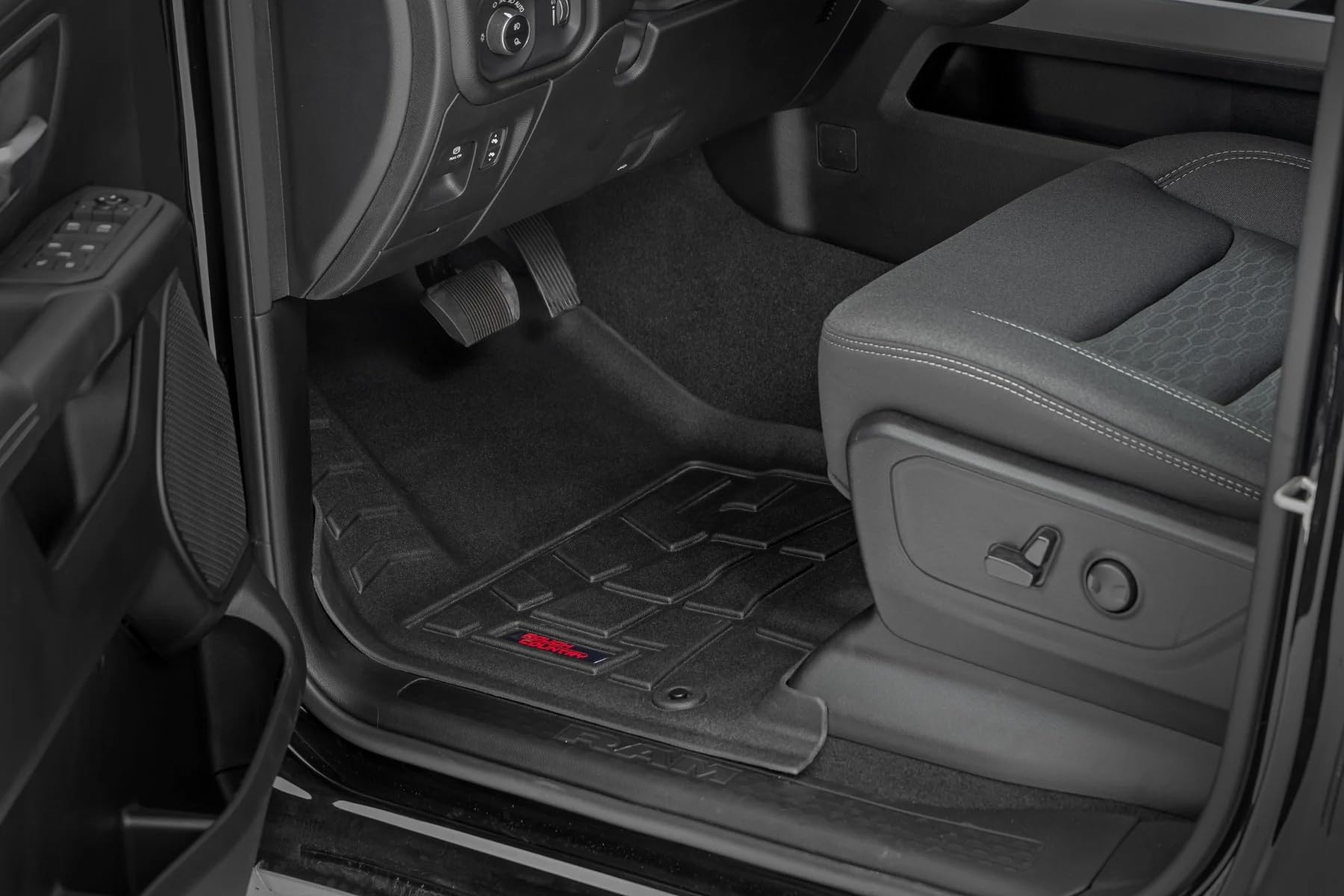 Sure-Fit Rough Country All Weather Floor Mats for Ram 1500 (2025) Crew Cab - Non-Slip, Waterproof, Flexible Rubber Mat, Front & Rear Set