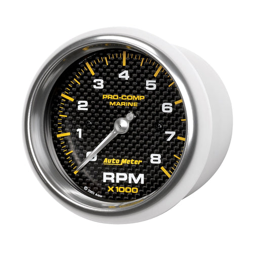 Tachometer, AutoMeter Gauge, 3 3/8", 8K RPM, Marine Carbon Fiber (200779-40)