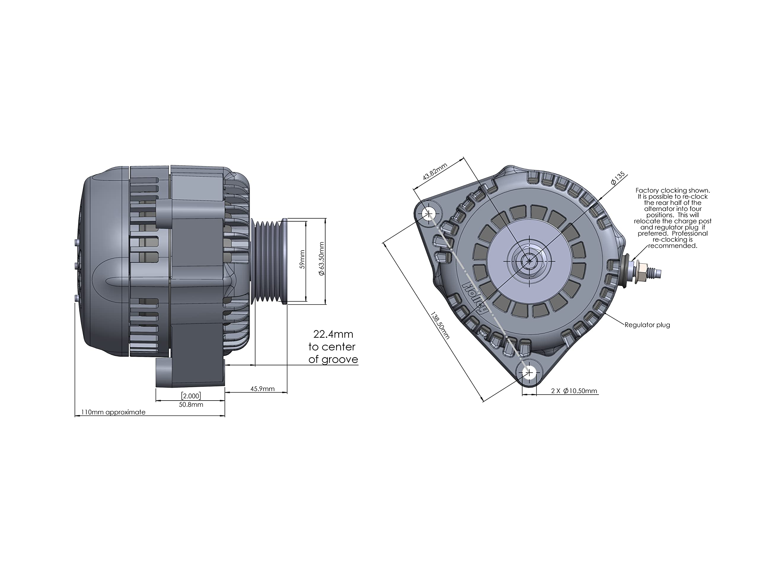 197-303 Holley Premium Alternator