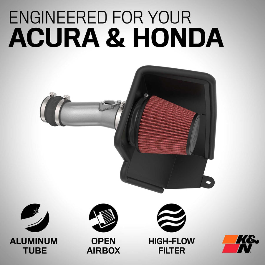 K&N Cold Air Intake System: High-Flow Air Filter, Acceleration & Increase Performance: Compatible with 2023-2025 Acura/Honda: Integra, Accord, Civic, 69-1509TC