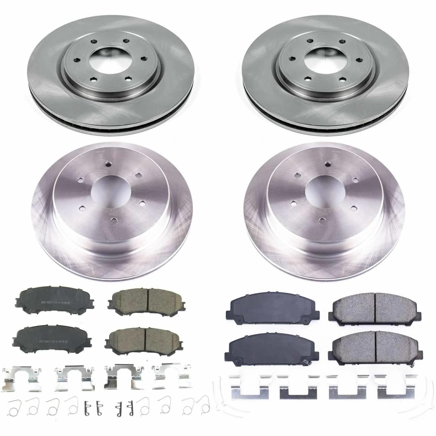 Power Stop KOE7866 Replacement Brake Kit-OE Front and Rear Brake Rotors & Ceramic Pads For Nissan TITAN 2017-2022 [Model Specific]