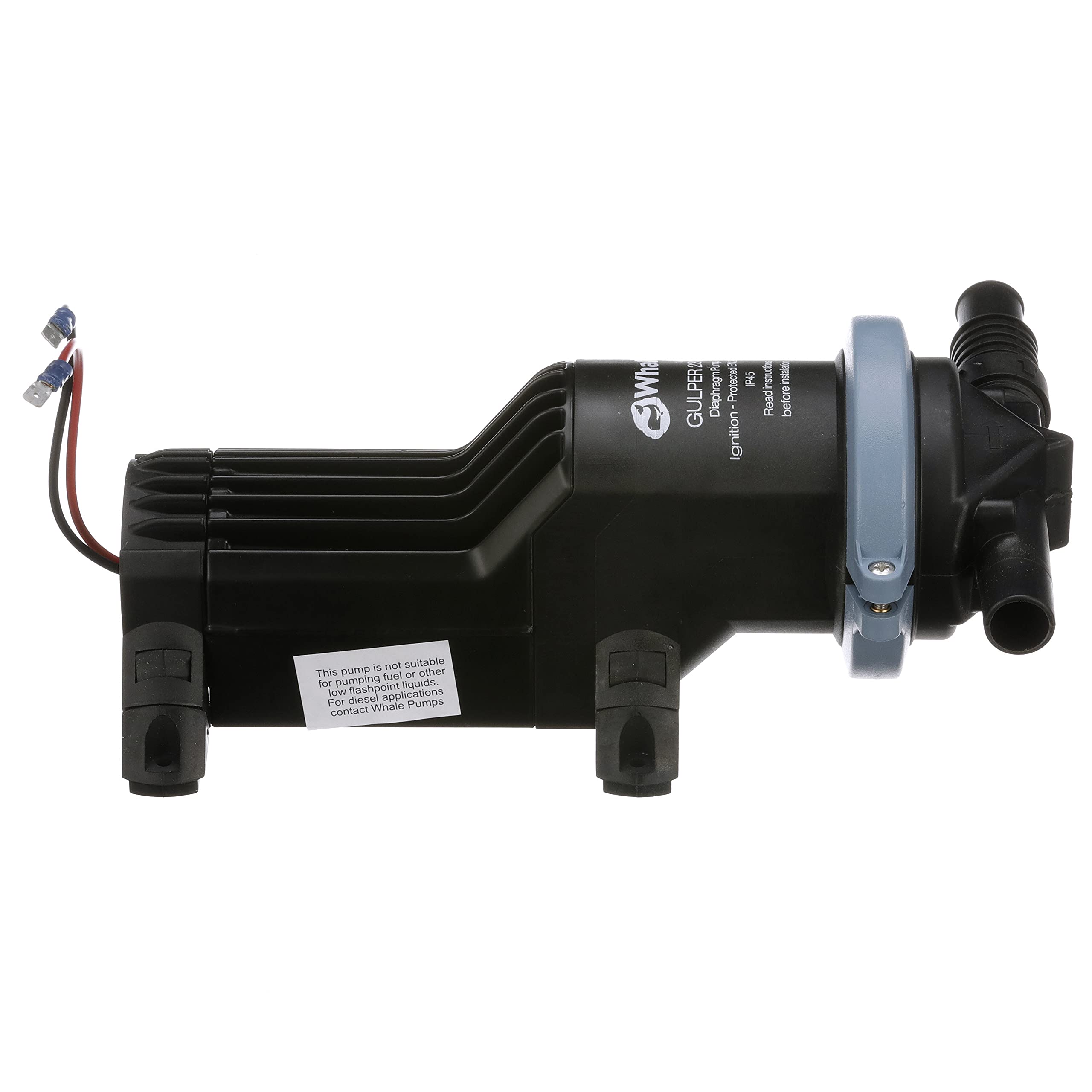 Whale Gulper 220 Pump BP1552, Manages Gray Waste, 3.5 GPM Flow Rate, 12V DC, ¾-Inch Hose Connections, Black