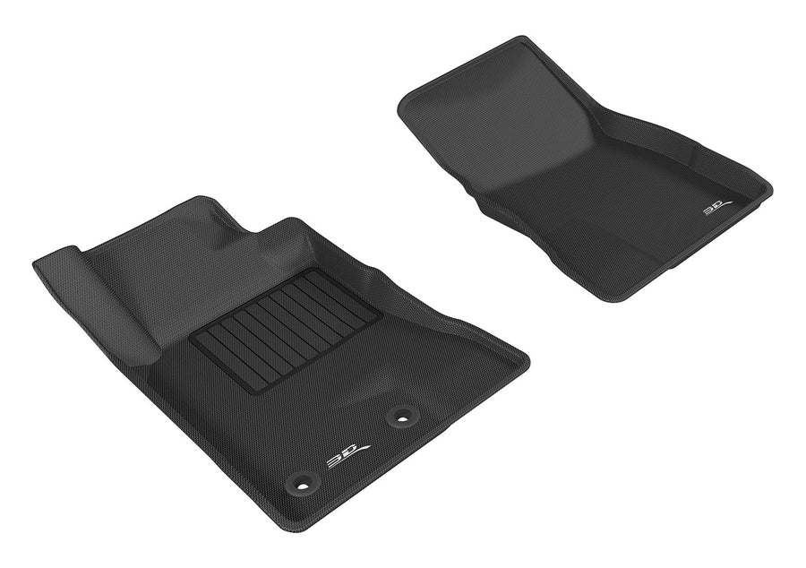 Kagu Floor Mat 3D MAXpider Custom Fit (Black) Compatible with Ford Mustang 2015-2026 (2 Eyelets) - Front Row