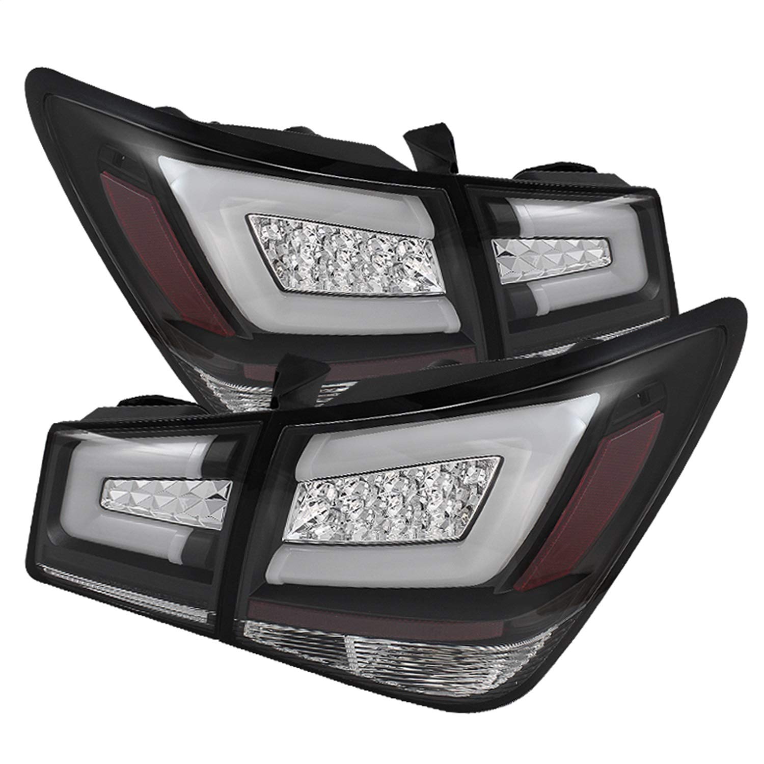 LED Tail Lights Black/Clear Spyder Auto 5076595