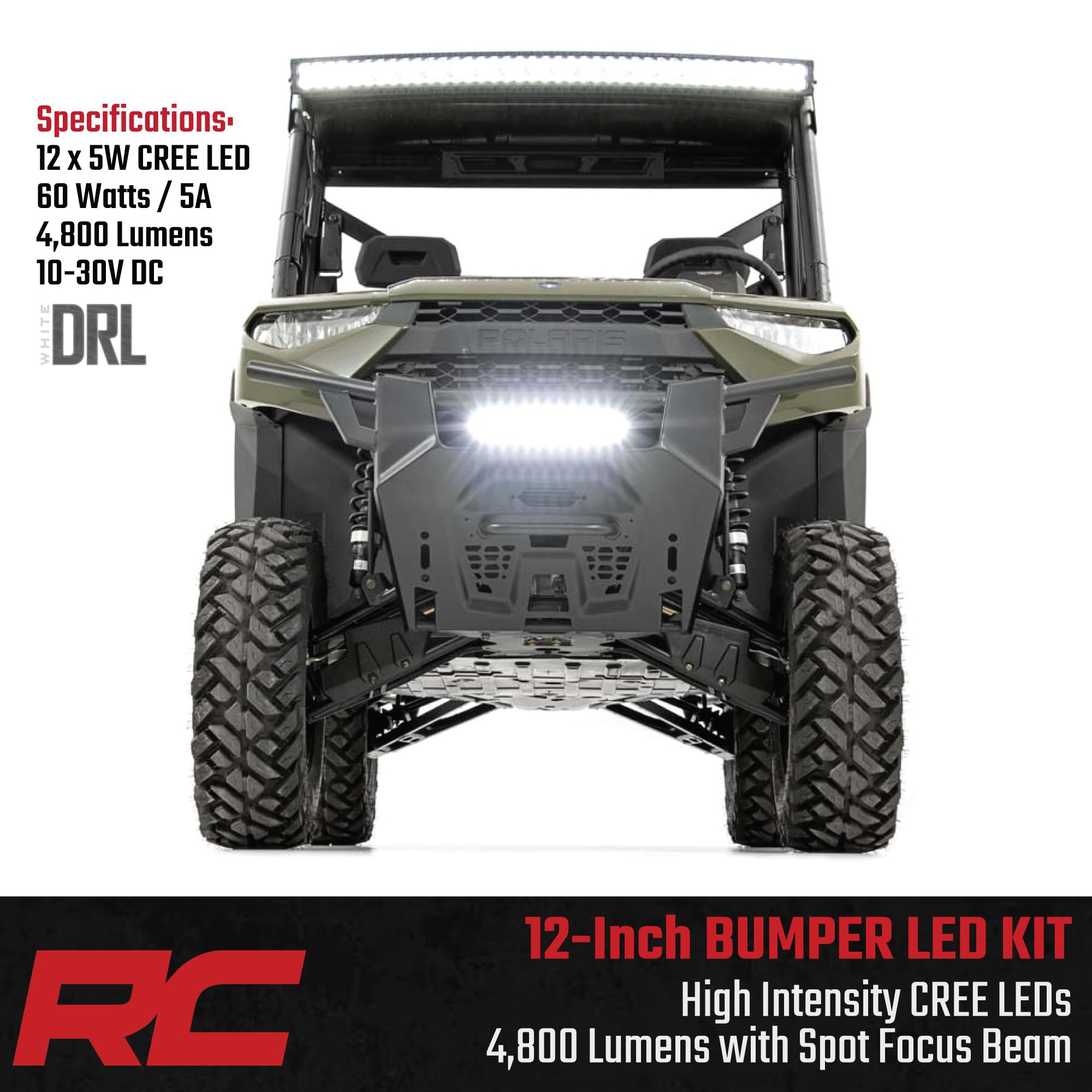 12" Rough Country LED DRL Bumper Kit for Polaris Ranger - 93027