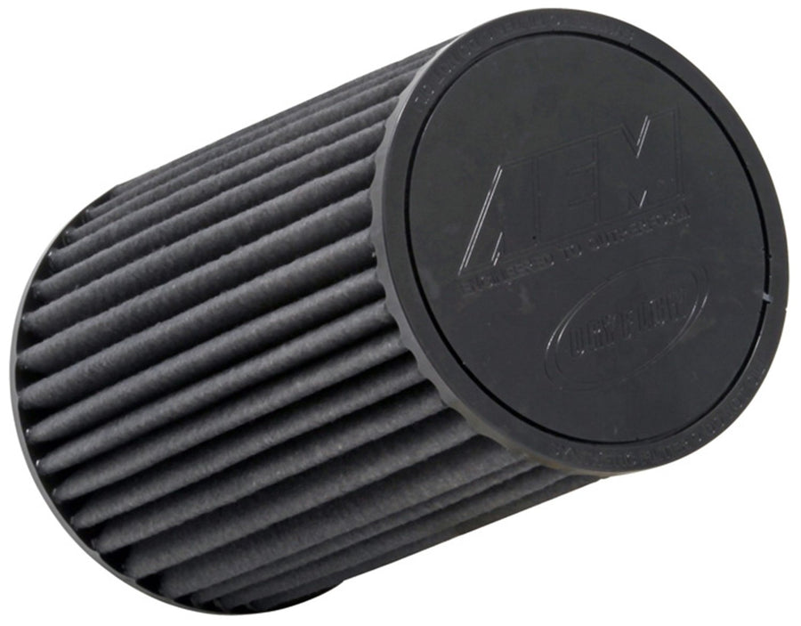 AEM Universal 21-2029BF DryFlow Clamp-On Air Filter: Round Tapered; 2.75 in (70 mm) Flange ID; 9.125 in (232 mm) Height; 6 in (152 mm) Base; 5.125 in (130 mm) Top