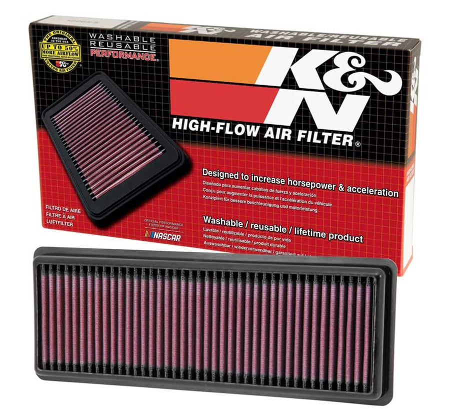High-Flow K&N Original Lifetime Engine Air Filter: Increase Power & Accerlation, Washable, Premium: Compatible with 2012-2019 FIAT: 500, 500 Abarth, 33-2487