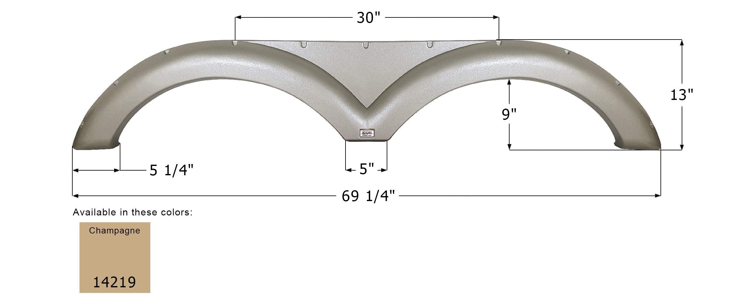Fender Skirt ICON, Tandem, Gulf Stream, FS4219, Champagne