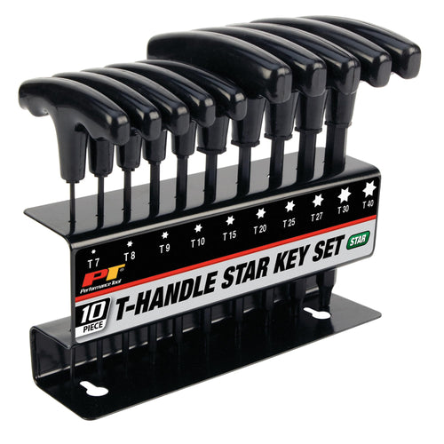 10-Piece Performance Tool Star T-Handle Allen Wrench Set, Long Arm Hex Key Wrench Set
