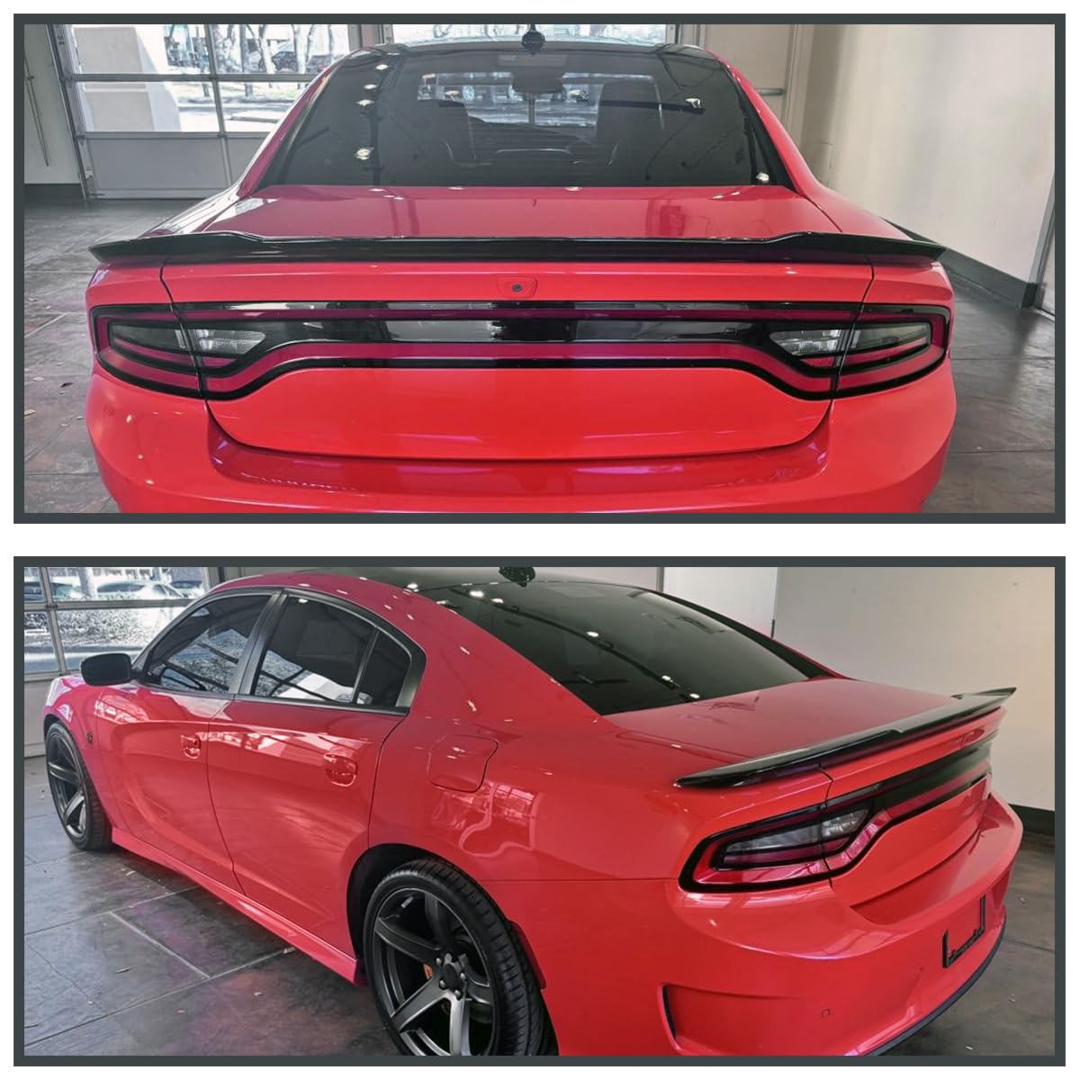 Glossy Black Spec-D Tuning Factory Style Rear Trunk Spoiler Wing Compatible with 2015-2021 Dodge Charger