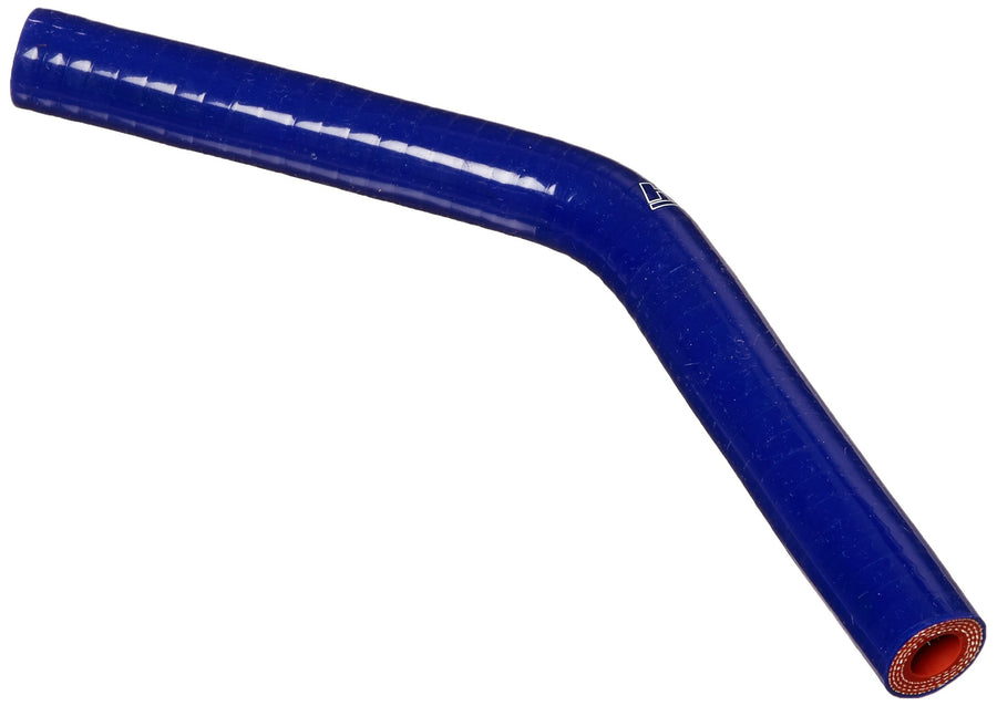 HPS Silicone High Temperature 4-ply Reinforced 45 degree Elbow Coupler Hose HTSEC45-038-BLUE, 100 PSI Maximum Pressure, 2.5" Leg Length on each side, 3/8" ID, Blue