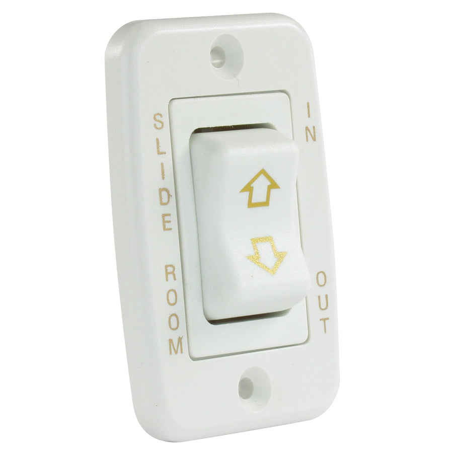 Low Profile JR Products 12345 White Slide-Out Switch with Bezel