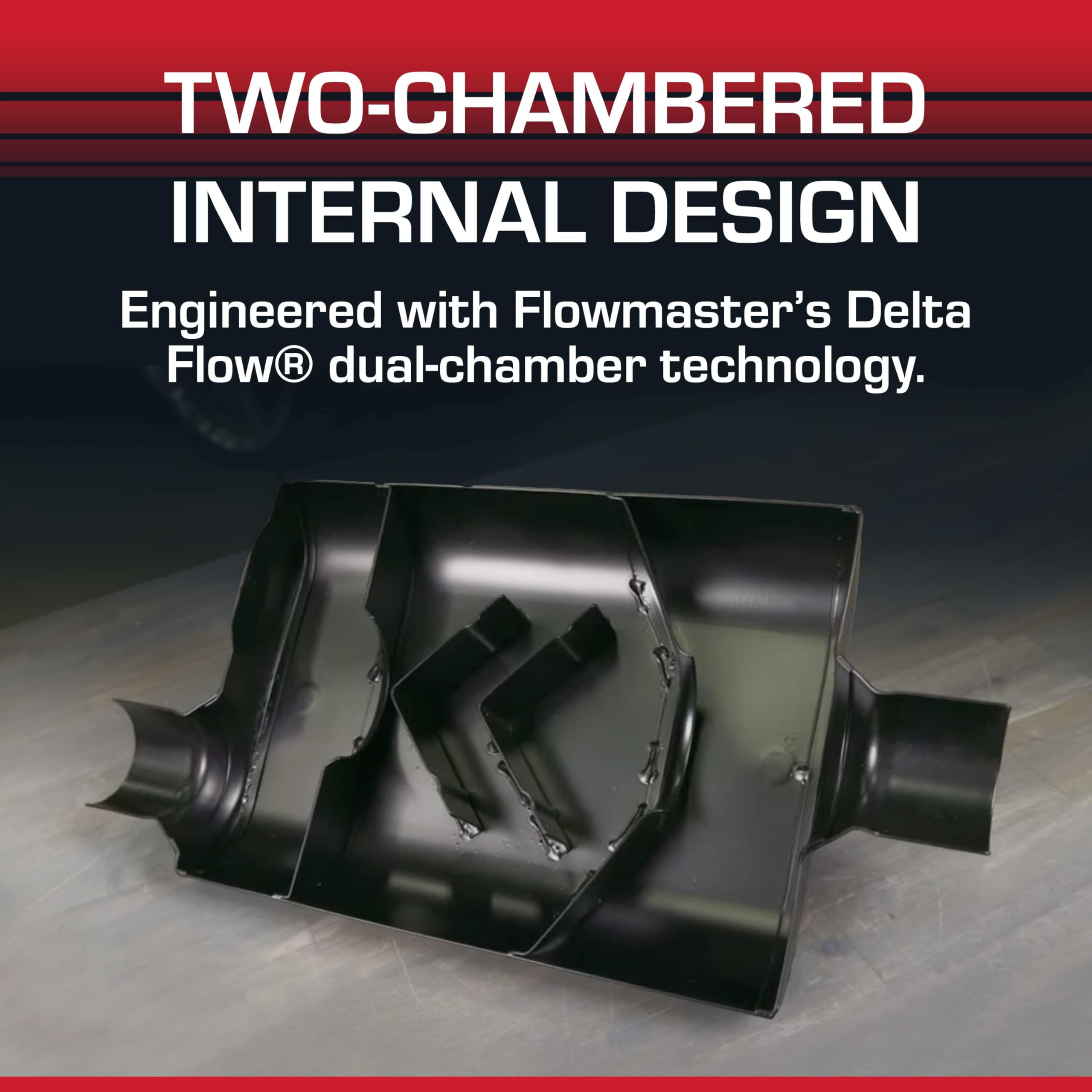 Flowmaster Super 44 Muffler Series – 3.00” - Center In/Dual Out – Aggressive Sound – 16 Gauge Aluminized Steel – For Classic & Late Muscle Cars, Street Rods, Trucks, SUVs (9430452)