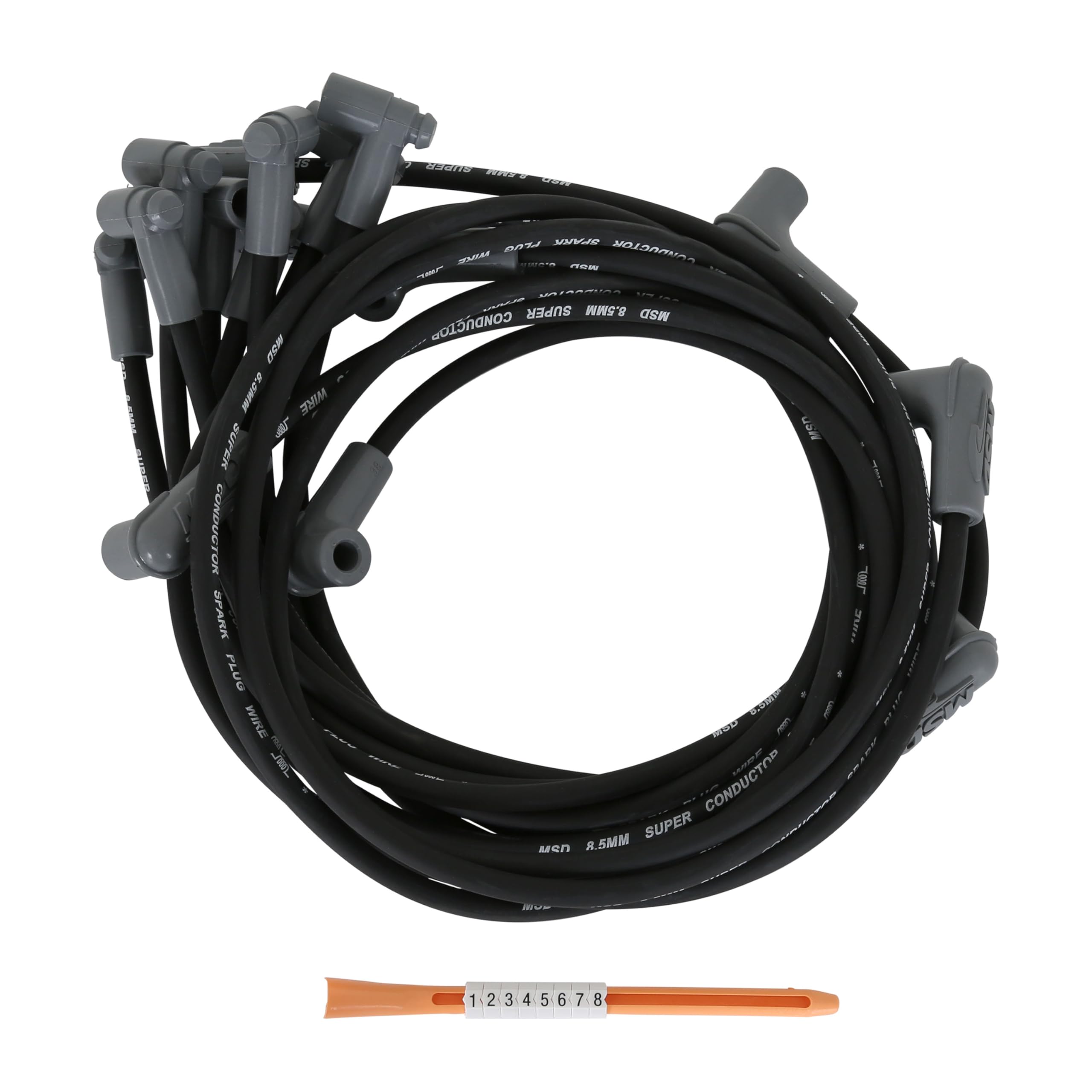 Super Conductor MSD 31763 Spark Plug Wire Set Black