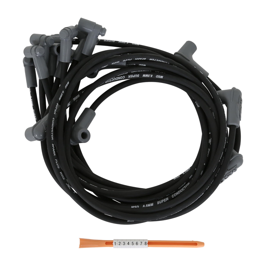 Super Conductor MSD 31763 Spark Plug Wire Set Black