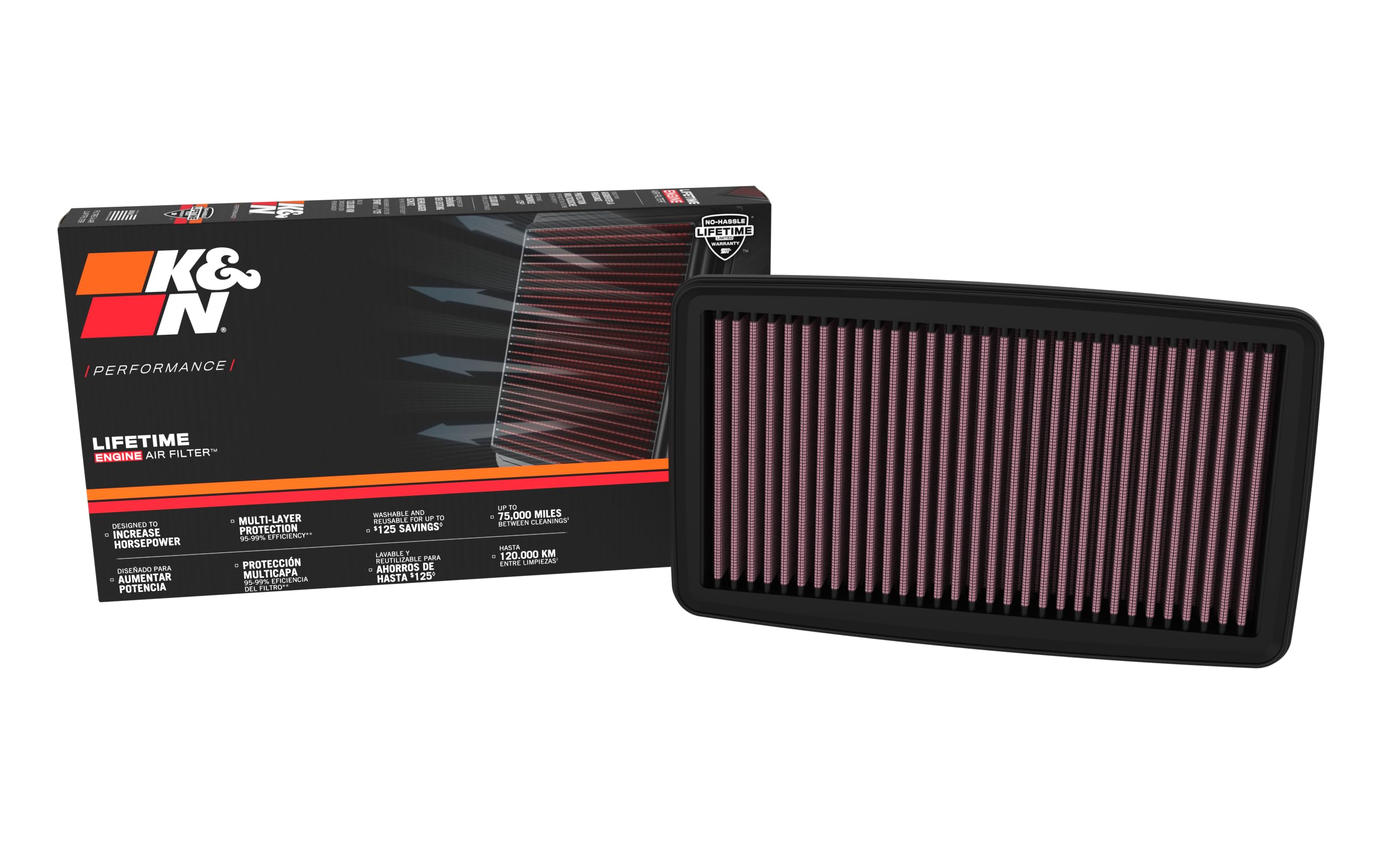 K&N Engine Air Filter: Premium, High Performance, Washable, Replacement Filter, Compatible with 2021-2023 Genesis G80, 33-5136