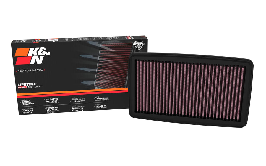 K&N Engine Air Filter: Premium, High Performance, Washable, Replacement Filter, Compatible with 2021-2023 Genesis G80, 33-5136