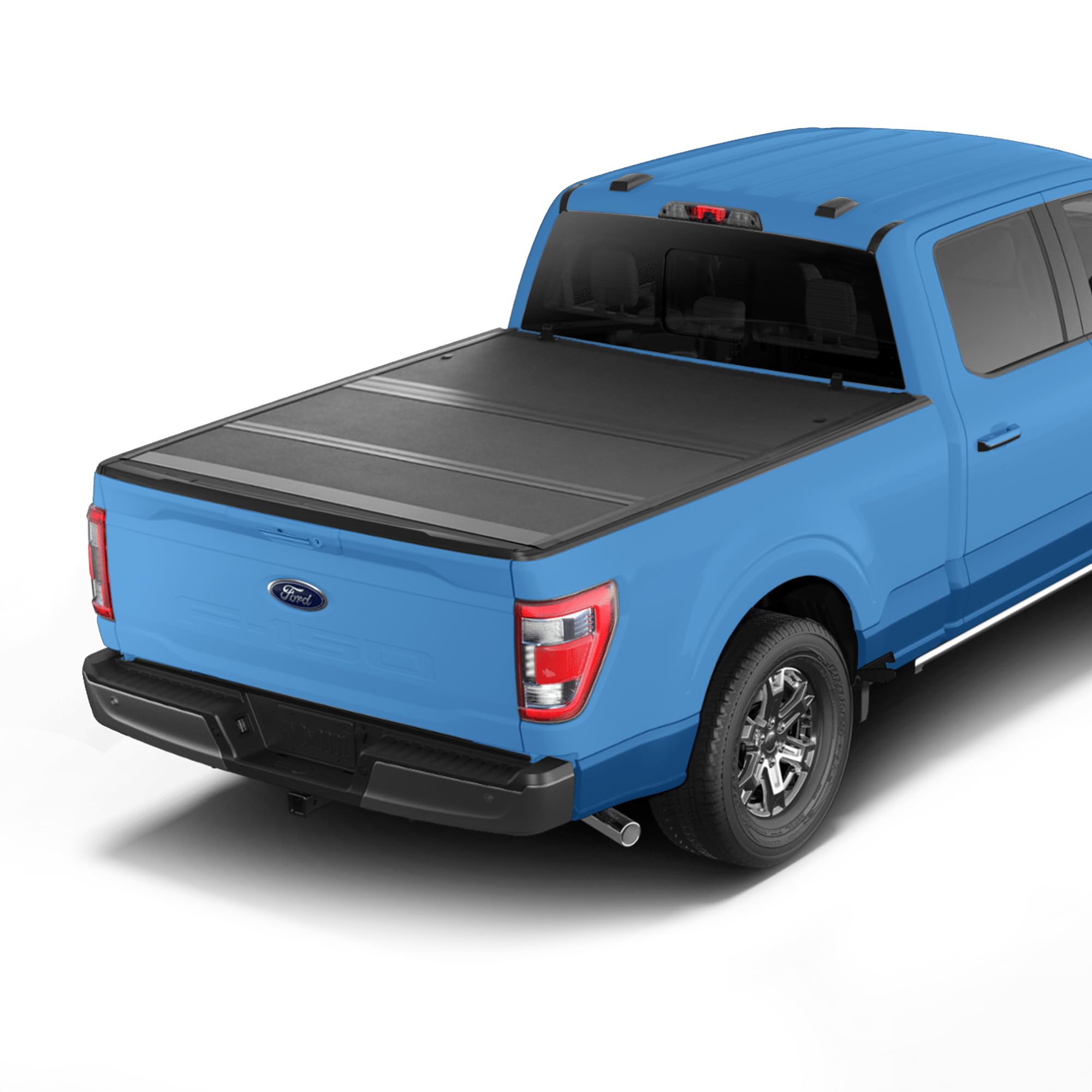 Low Profile Armordillo Flush Mount Hard Tri-Fold for 2015 2016 2017 2018 2019 2020 2021 2022 2023 2024 Ford F150 F-150 Bed Tonneau Cover fits 6.5 Ft (78") Bed | CoveRex TFX | 7162204