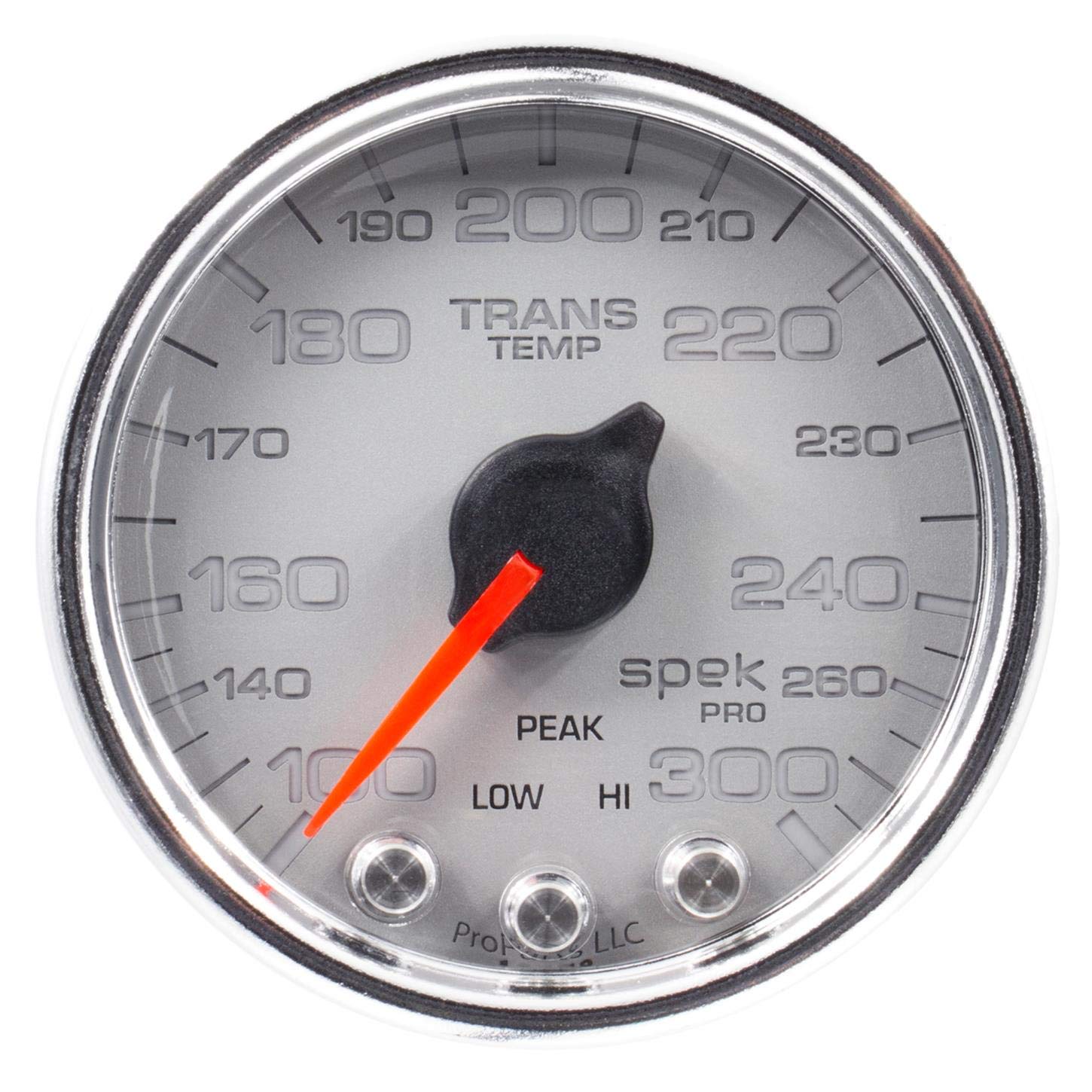 AutoMeter Gauge P34221 Transmission Temp (Spek-Pro, Trans Temp, 2 1/16", 300ºf, Stepper Motorwith Peak & Warn, Slvr/Chrm, Spek-Pro)