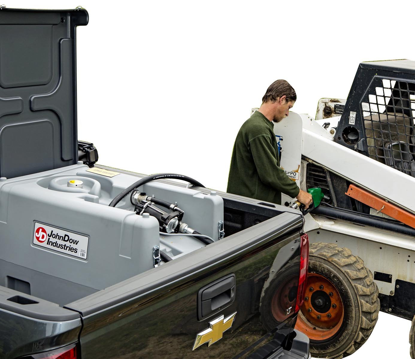 JDI-AFT58 JohnDow Industries, 58 - Gallon Diesel Transfer Tank with Built in 12 volt Electric Pump and Automatic Shut Off Nozzle