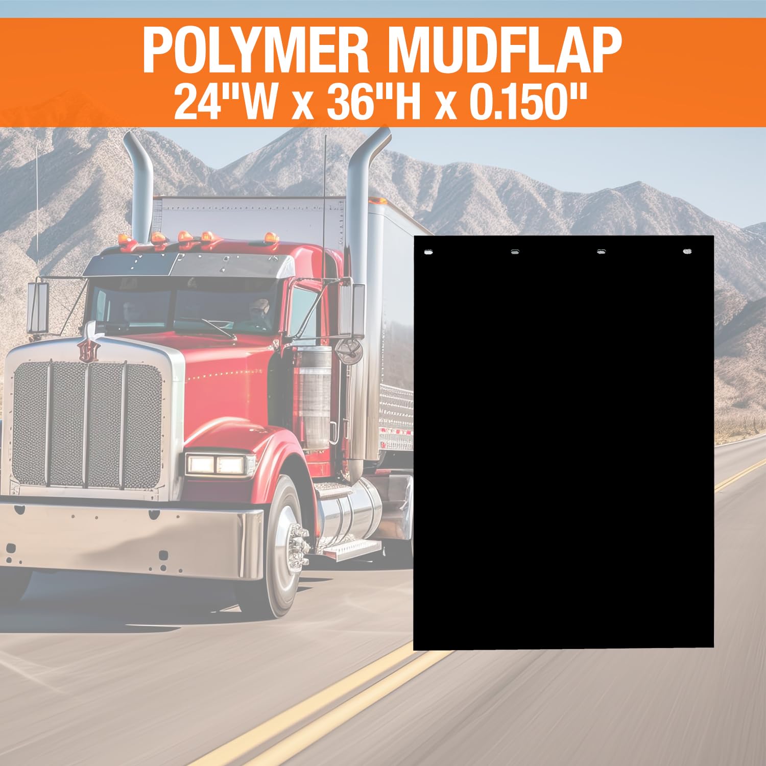 RC36PPB, Buyers Products, 2 Pack, Super Durable Black Polymer Mudflaps, 24x36 Inch, Mud Flaps are NOT Rubber