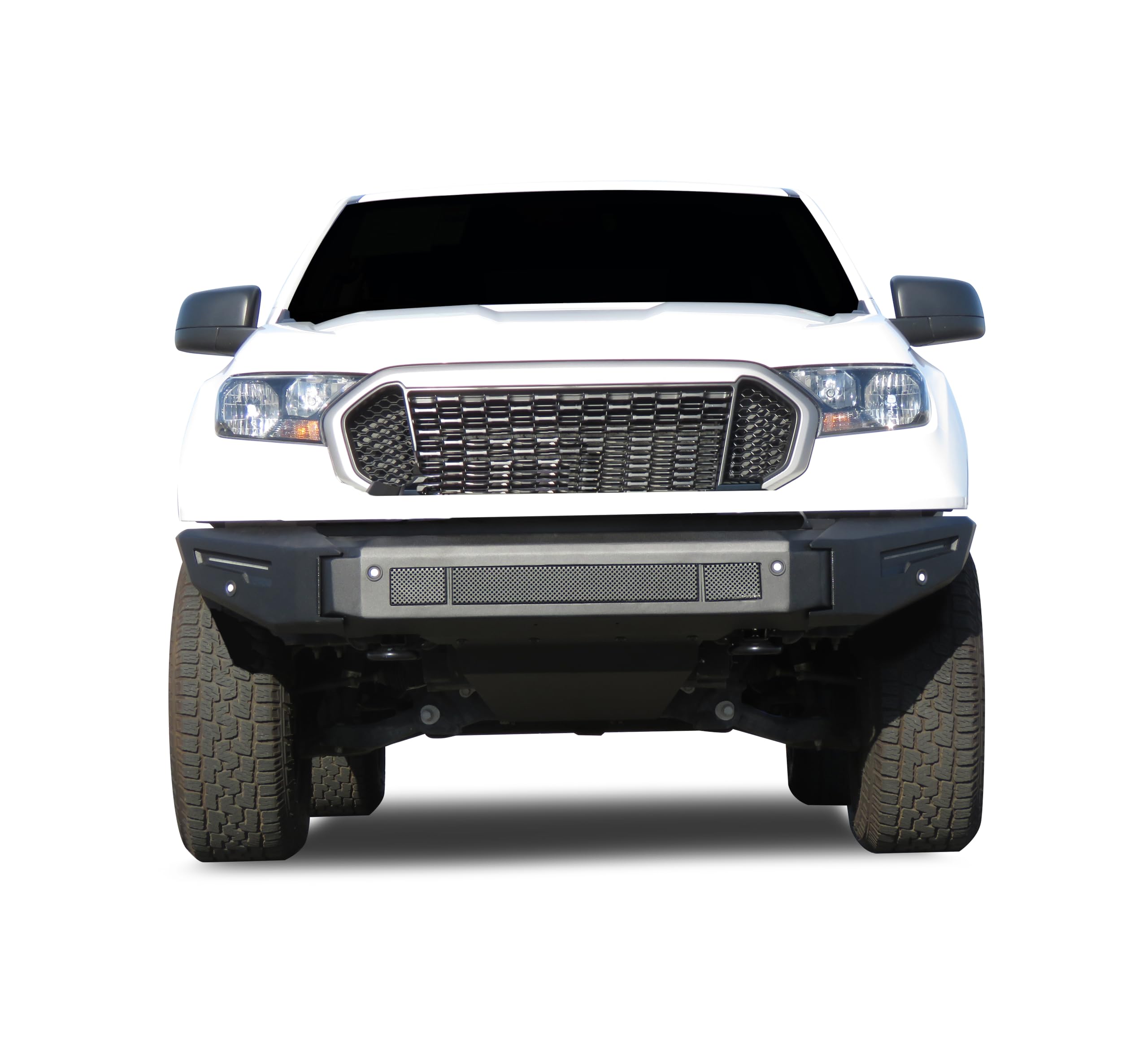 Armour II Heavy Duty Black Horse Modular Front Bumper Modular Matte Black Compatible with 2019-2023 Ford Ranger-AFB-FR19-BU