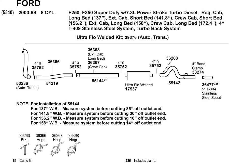 Exhaust System Hanger Dynomax 36368 for Ford F-350 Super Duty