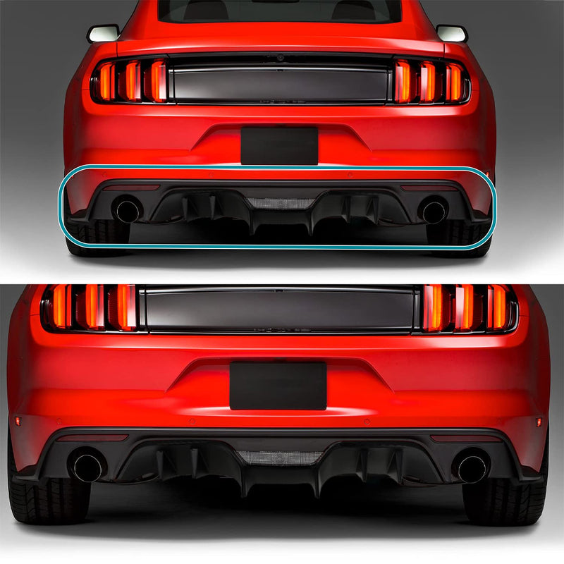 R Style Spec-D Tuning Rear Bumper Diffuser w/Side Valances Panel Compatible with 2015-2017 Ford Mustang