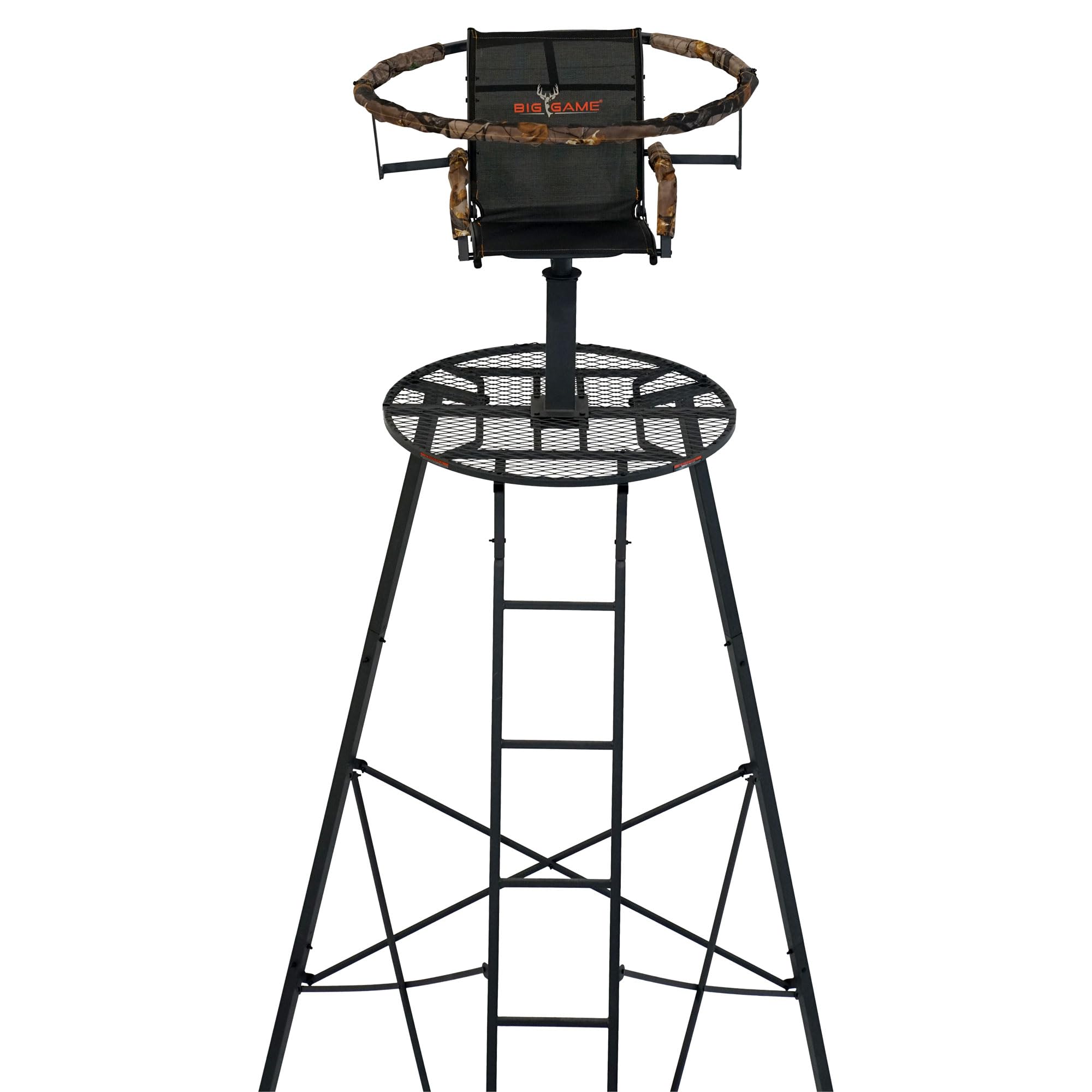 Apex Tripod Stand Big Game, 1 Person Deer Hunting Climbing Ladder Stand with Rotating Seat and Shooting Rail, 12.5'