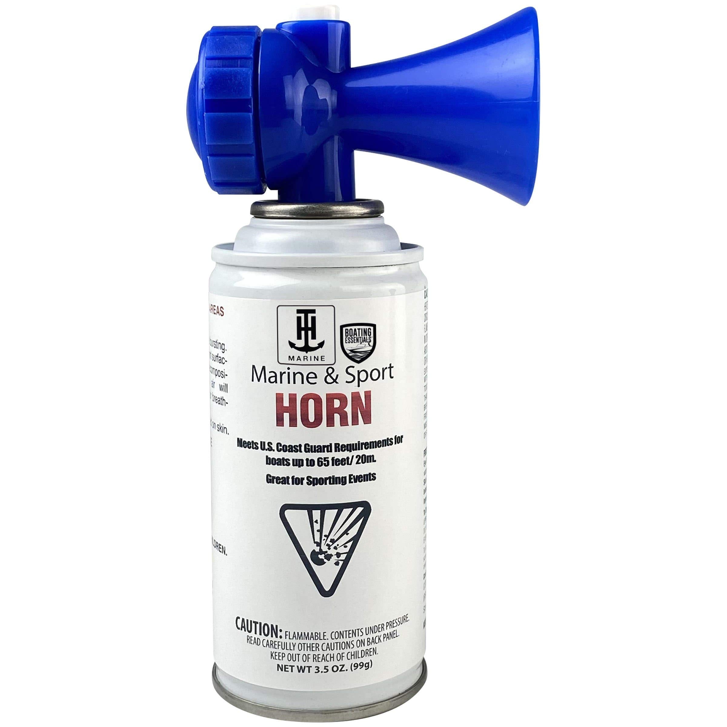 Marine & Sport Air Horn T-H Marine 3.5oz – USCG Approved Sound Signaling Device for Boats up to 65 Feet – Compact Push-Button Safety Horn for Marine Use, Sporting Events, Emergency Alerts