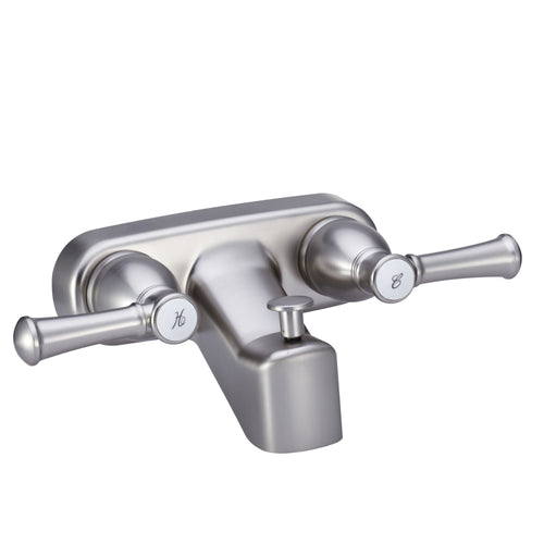 Dura Faucet RV Tub & Shower Faucet Valve Diverter DF-SA110L-SN with Hot/Cold Handles (Brushed Satin Nickel)