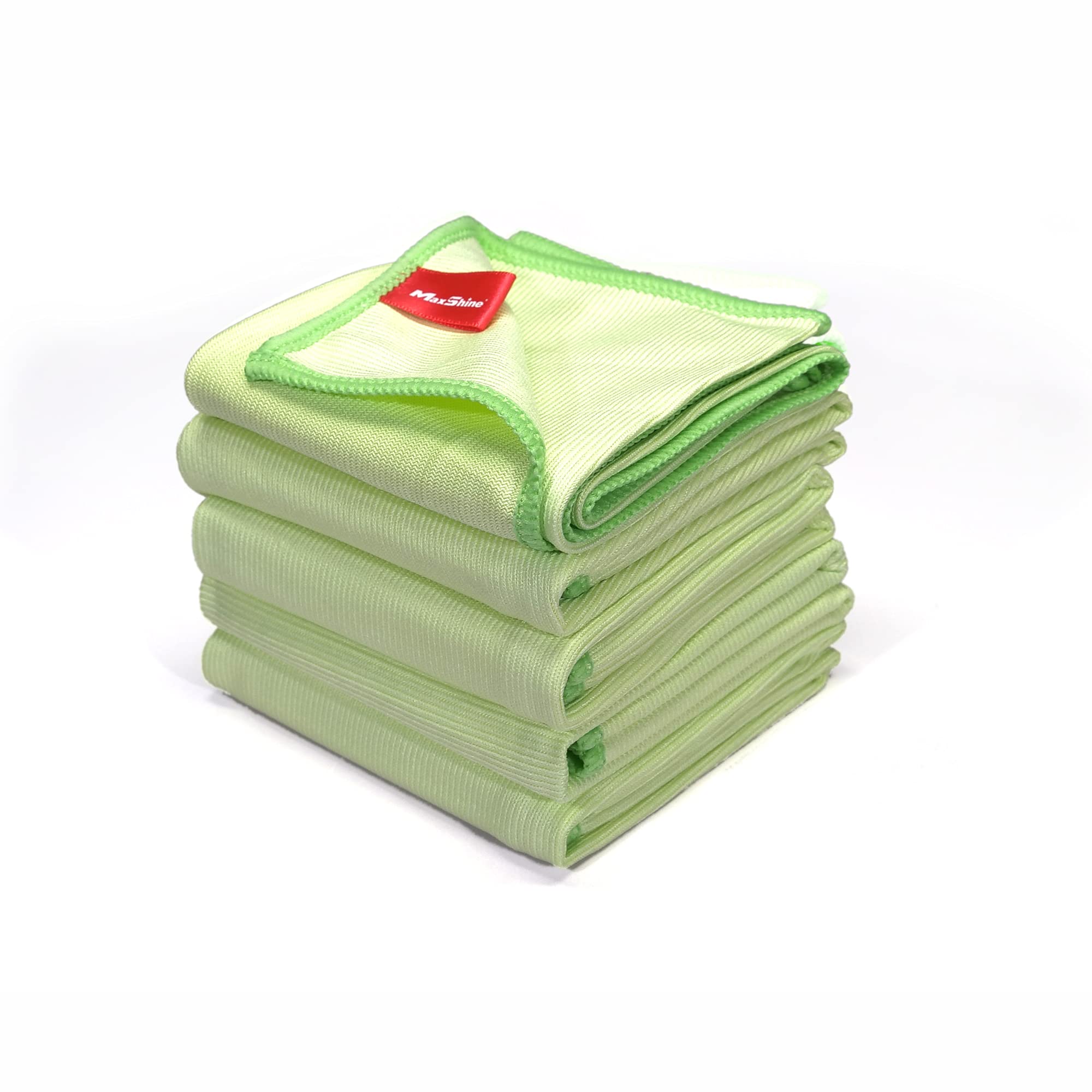 Microfiber Towels Maxshine 16” x 16” Universal Glass Cleaning, 5-Pack (300GSM) | Professional Streak-Free Towels | Lint-Free, High-Clarity Cloths for Car Windows, Mirrors & Glass Surfaces