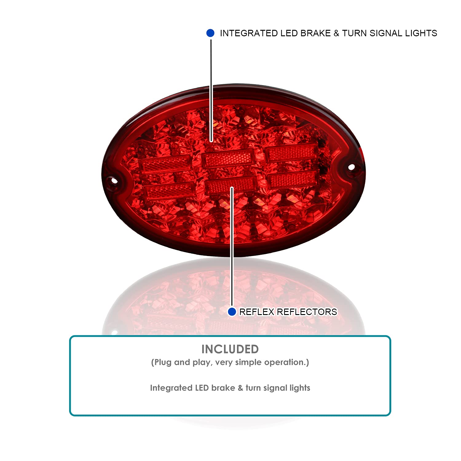 4PC Spec-D Tuning Red LED Tail Lights Set Taillight Assembly Compatible with 1997-2004 Chevy Corvette Left + Right Pair Assembly