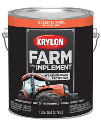 Krylon® Farm & Implement 1978 Brush, High Gloss, Old Kubota Orange, 1 Gallon Architectural Paints