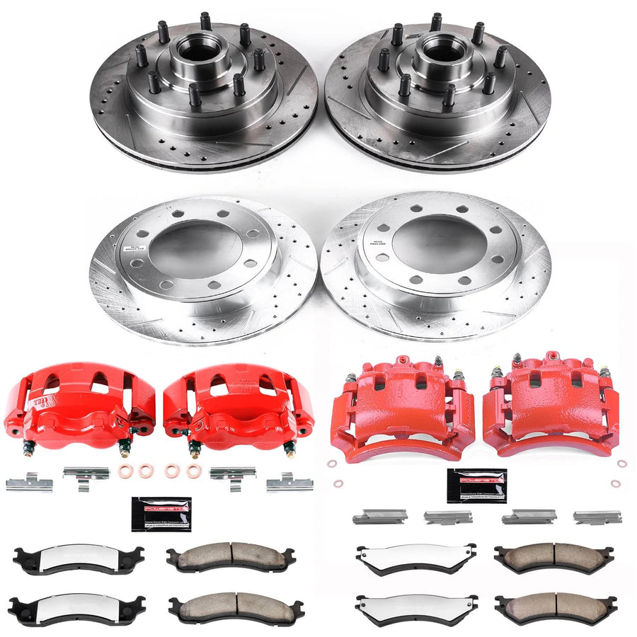 Power Stop Z36 Truck & Tow KC4434-36 Performance Brake Kit with Front & Rear Powder Coated Calipers