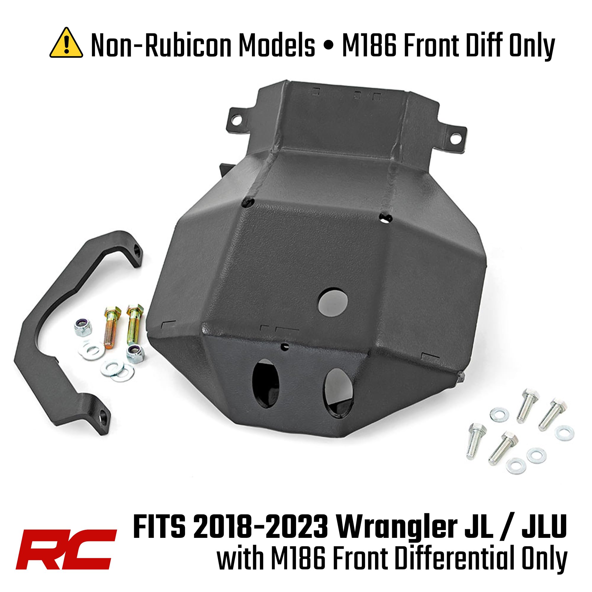 Rough Country Front Differential Skid Plate M186 for Jeep Wrangler JL & Unlimited (2018–2023, Non-Rubicon Only) – 1/4" Steel Off-Road Protection