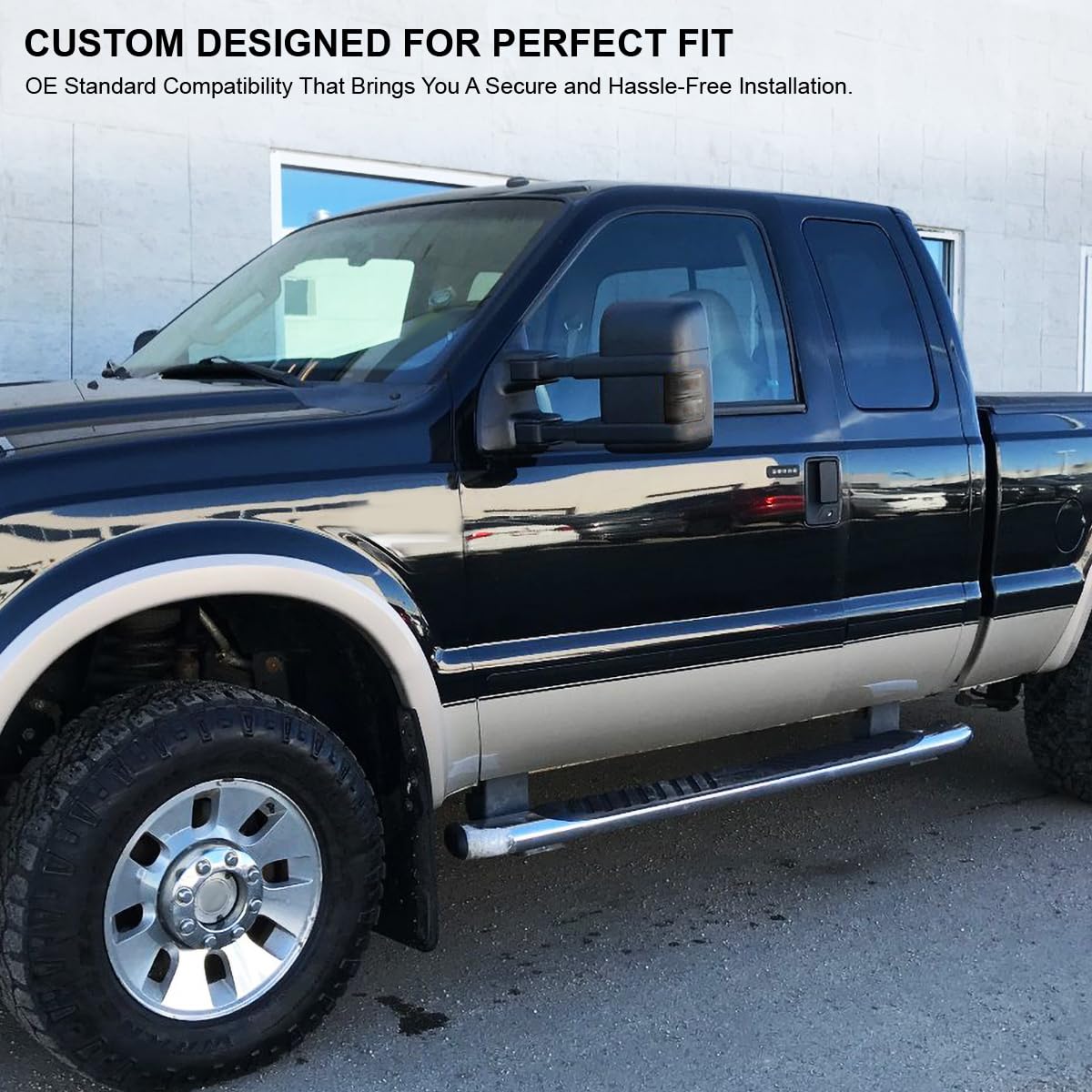 Spec-D Tuning Heated Power Towing Mirrors w/Smoke LED Signal Compatible with 2008-2016 Ford F250 F350 F450 Super Duty Left + Right Pair