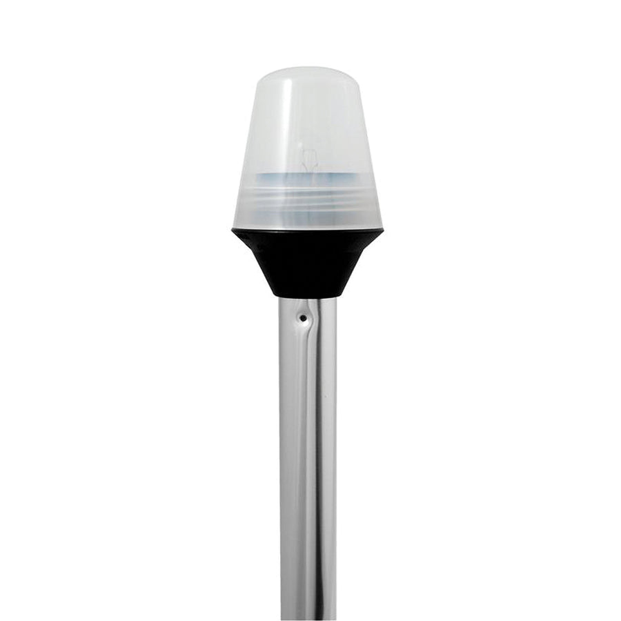 All-Round attwood Frosted Globe Pole Light, Navigation Light, Silver/White, 24 Inch Length 5100-24-1