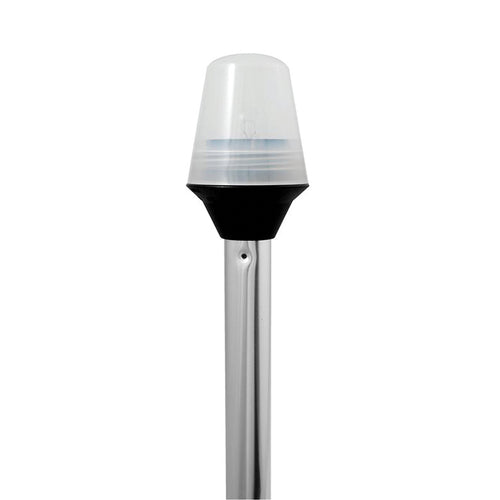 All-Round attwood Frosted Globe Pole Light, Navigation Light, Silver/White, 24 Inch Length 5100-24-1