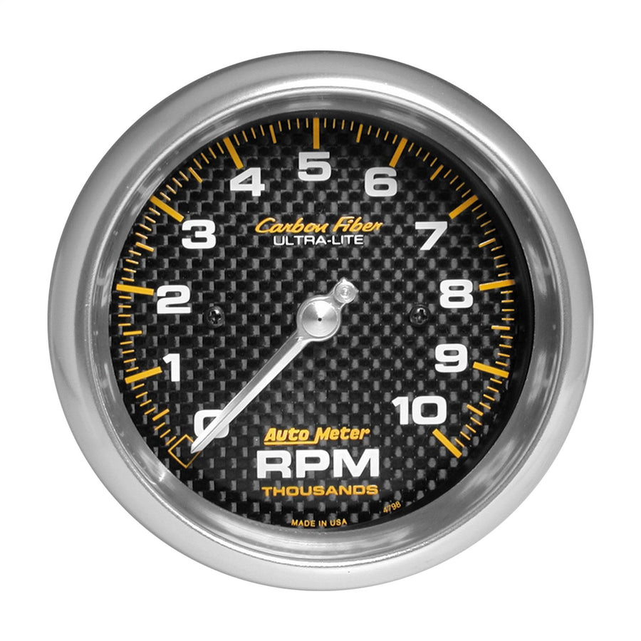 AUTO METER Carbon Fiber 4798 Electric in-Dash Tachometer 3.375 in.