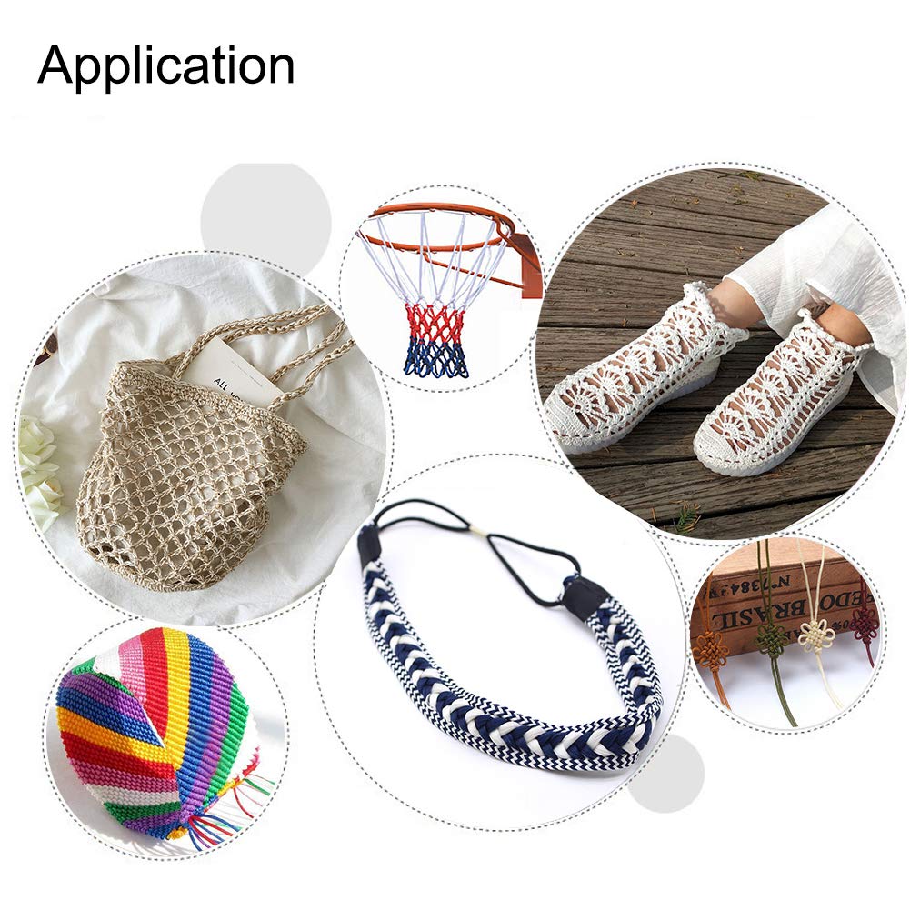 JEWELEADER Braided Nylon About 100 Yards Craft Thread Cord 1mm Satin Trim Cord Chinese Knotting Beading Cord for DIY Jewellery Making Macrame Kumihimo Shamballa Friendship Bracelets - White