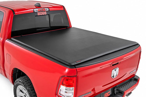 Soft Roll-Up Tonneau Cover Rough Country for Ram 1500 (2019-2026) 1500 TRX (2021-2024) - Sleek, Weather-Resistant Truck Bed Protection, Fits 5'7 Bed