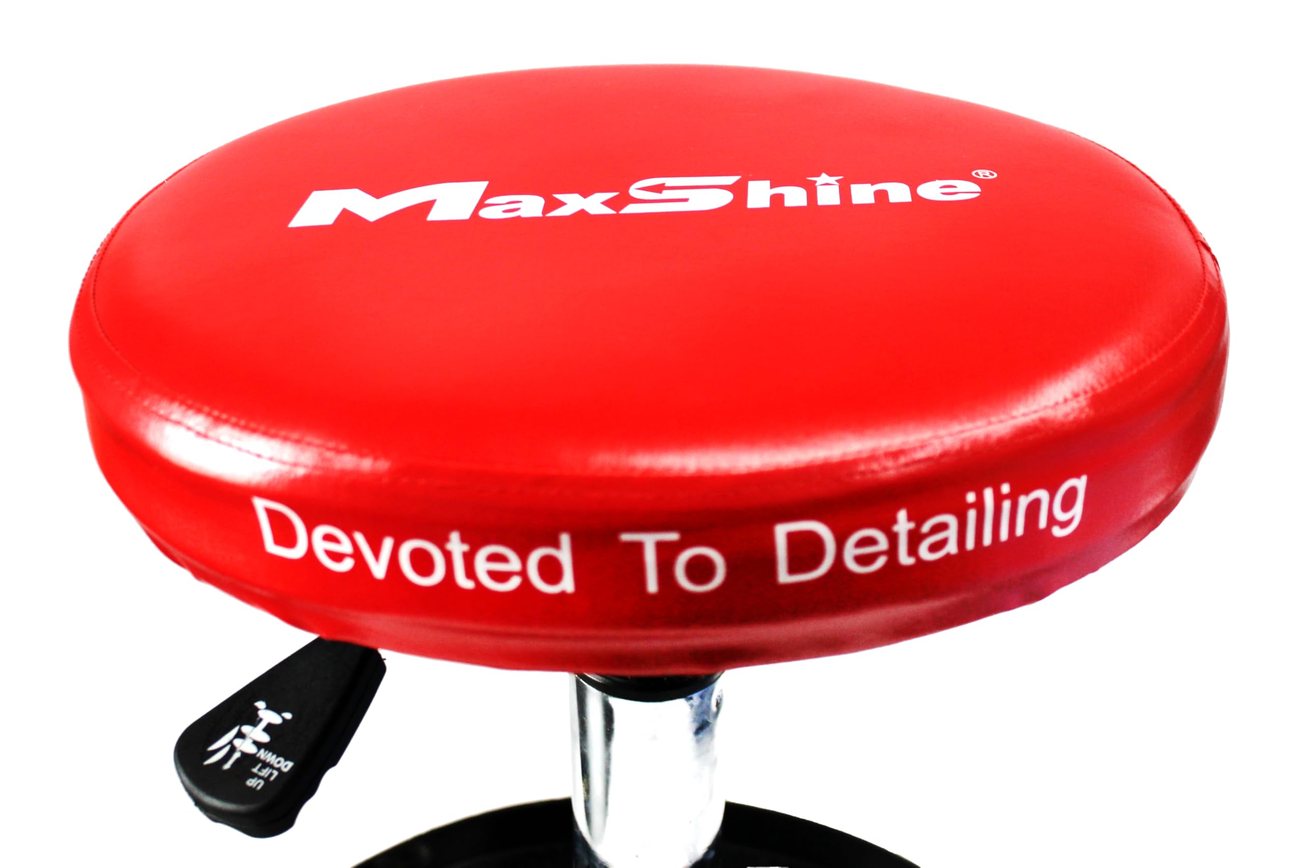 Maxshine Adjustable Universal Mechanic Rolling Creeper Seat | Pneumatic Height-Adjustable Detailer Chair with 360° Swivel Casters & Tool Tray | Creeper Stool for Car Detailing, Garage & Shop