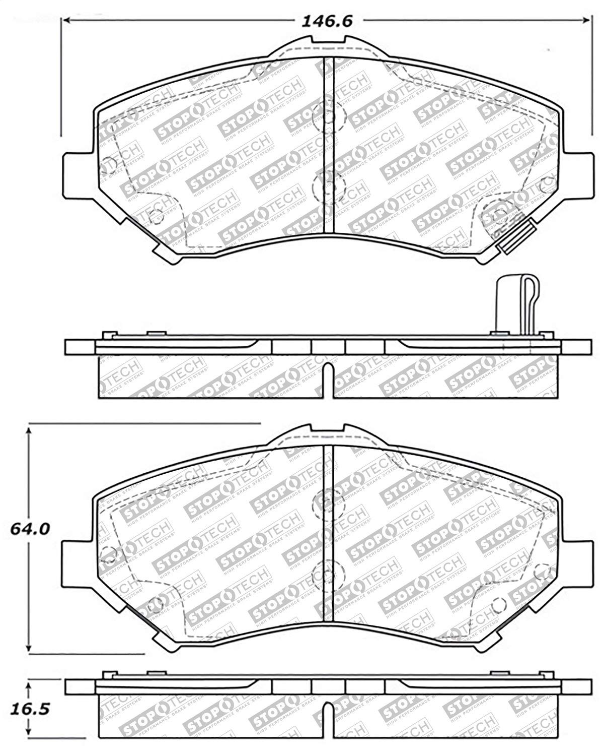 Brake Pads StopTech 305.12730 Street Select with Hardware