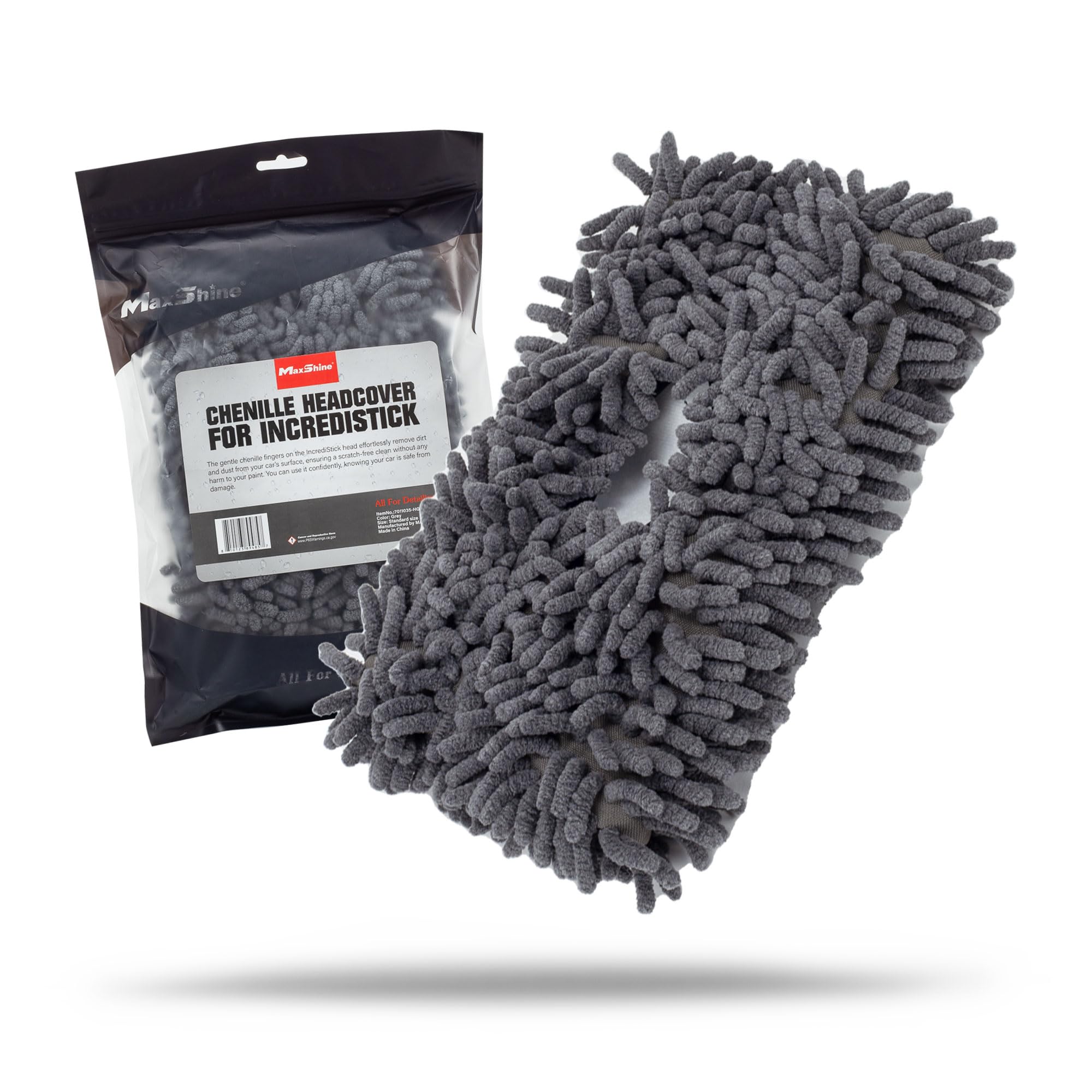 Maxshine Microfiber Chenille Replaceable Head Cover for Premium IncrediStick – Scratch-Free Cleaning for Tight Areas, Wheels & Intricate Surfaces – Car Detailing Accessory
