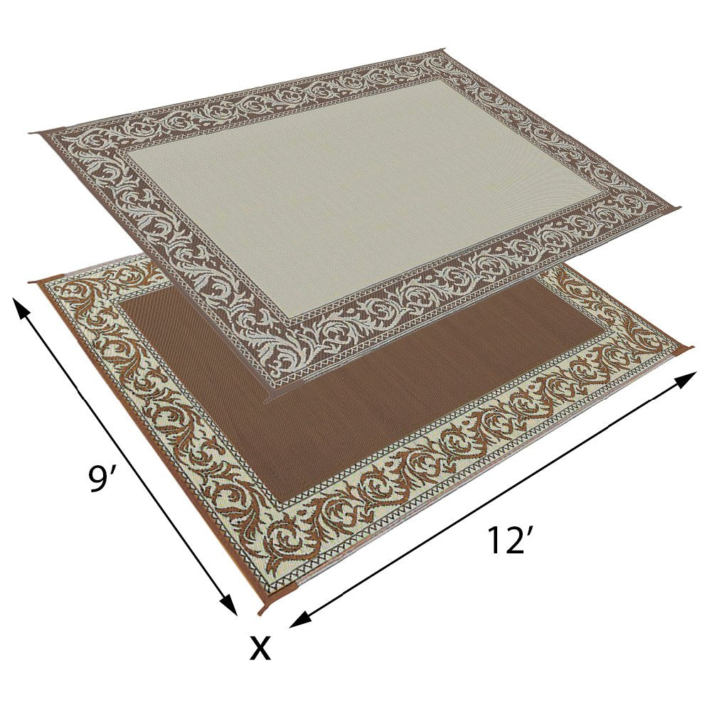 Camping Stylish RA7 9-Feet x 12-Feet Classical Reversible RV Patio Mat