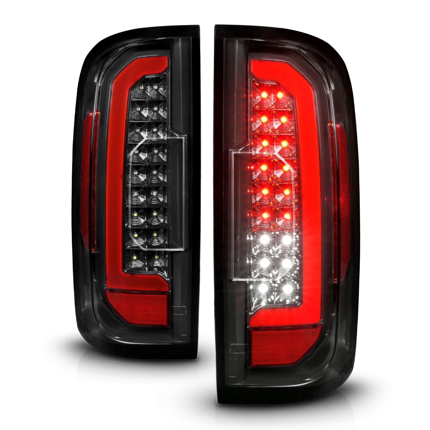 15-21 GMC Canyon ANZO Full LED Taillights w/Red Lightbar Black Housing/Clear Lens