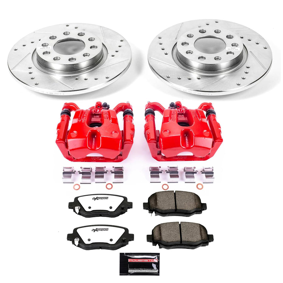 Power Stop Z36 Truck & Tow Rear Brake Kit KC6543-36 - Brake Rotors, Brake Pads & Calipers For Chrysler 200 2015-2017, Jeep Cherokee 2014-2020 [Model Specific]