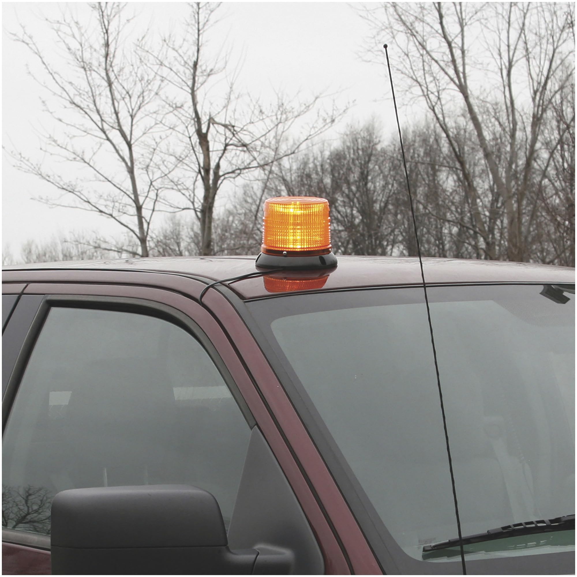 Buyers Products LED Beacon Light SL645ALP, 6.5" x 5", 14' On/Off Switch Lead, Permanent, Pipe & Magnetic Mount, Strobe Lights for Trucks, Emergency Lights for Vehicles