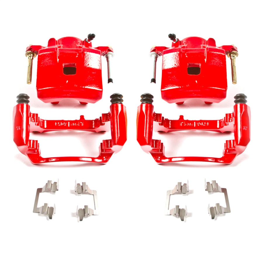 Power Stop S4906 Front Pair of High-Temp Red Powder Coated Calipers for Chevrolet Cobalt 2005-2008, Chevrolet HHR 2008-2010, Pontiac G5 2007-2010, Saturn Ion 2004-2007 [Model Specific]